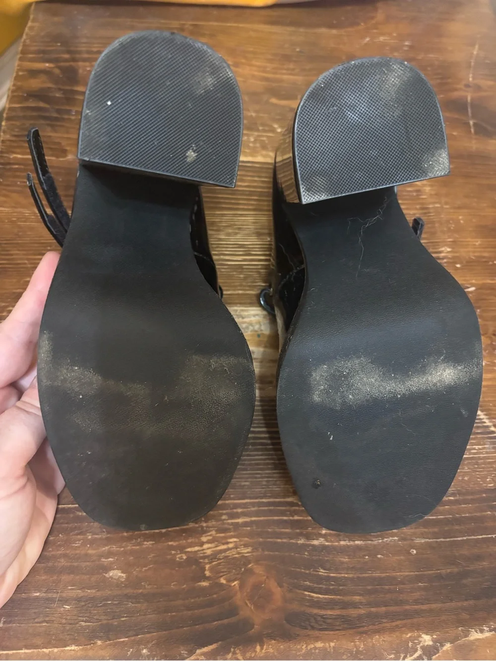 Steve Madden Black Patent Double-Strap Platform Heels
